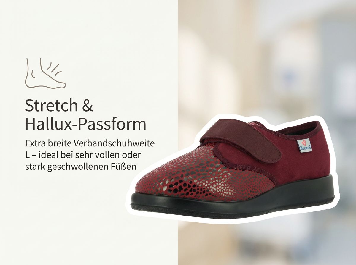 Stretch-Vorderblatt des Zürich Therapieschuhs mit Hallux-Passform