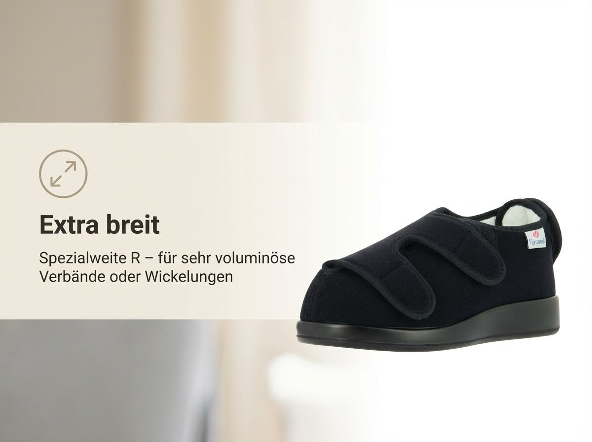 Seitenansicht des Dublin XXL Verbandschuhs mit Spezialweite R.