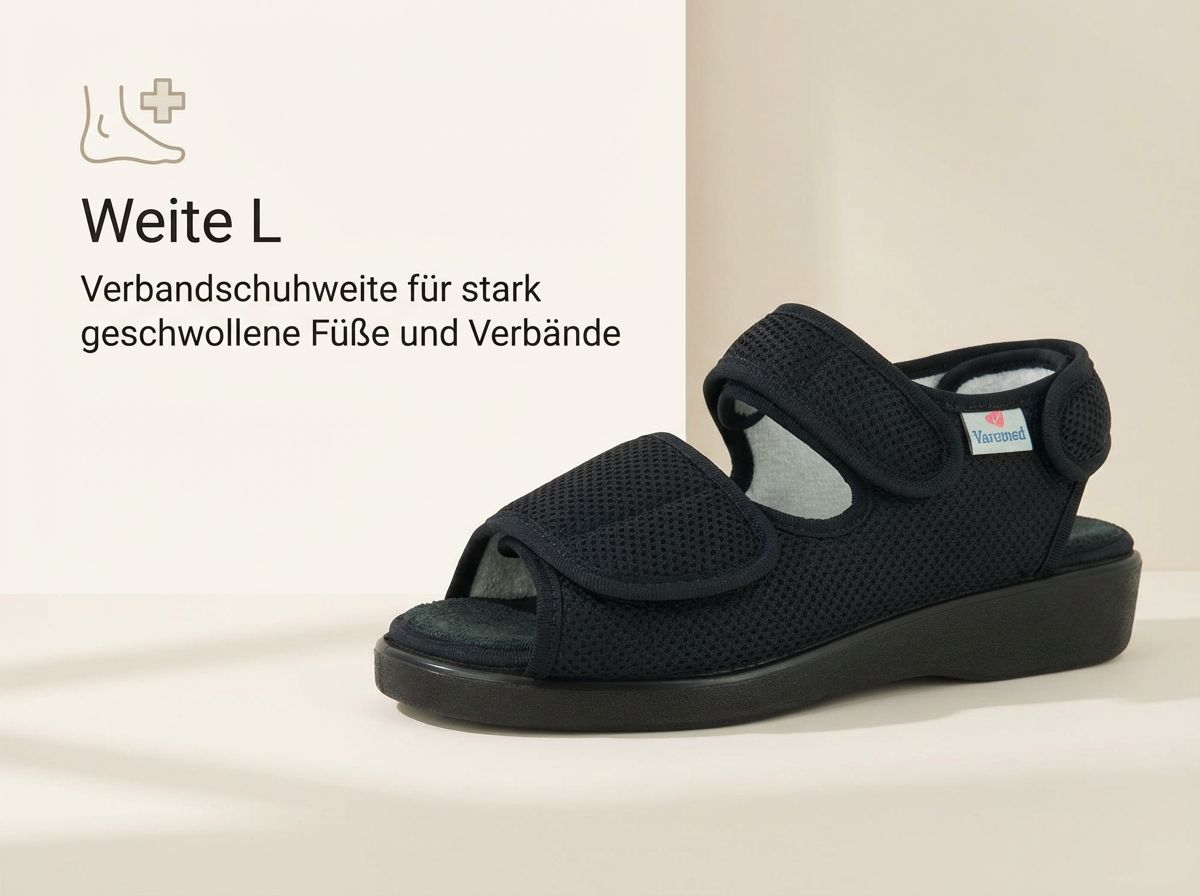 Genf Klettsandale in Verbandschuhweite L mit Klettverschlüssen