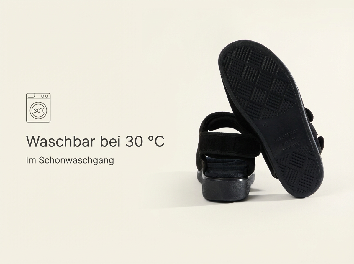 Unteransicht der Lugano Therapiesandale mit strukturierter PU-Laufsohle