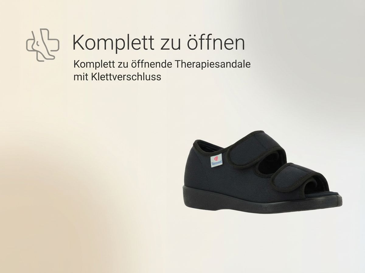 Malmö Klettschuh als offene Therapiesandale mit Klettverschlüssen