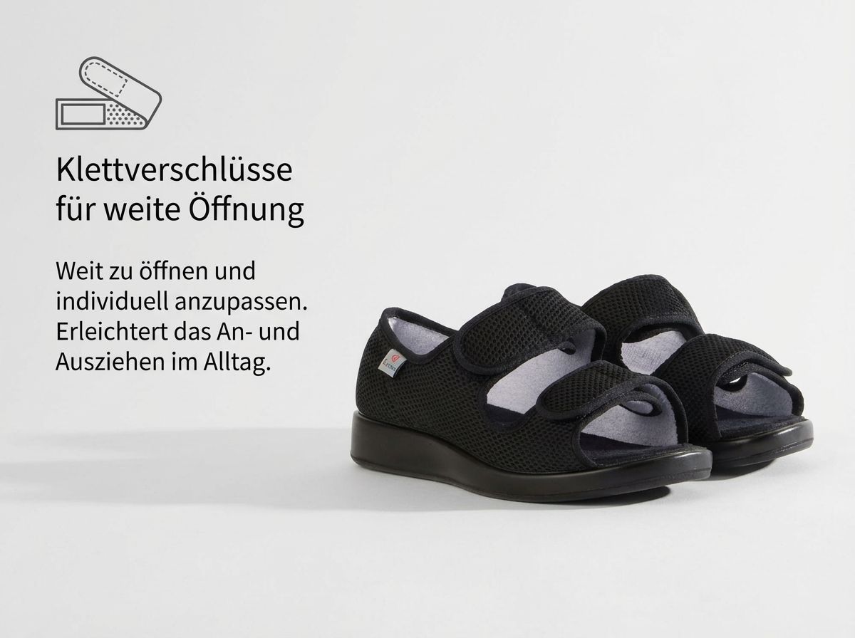 Verbandschuh Göteborg XXL im Wohnumfeld auf einem hellen Boden