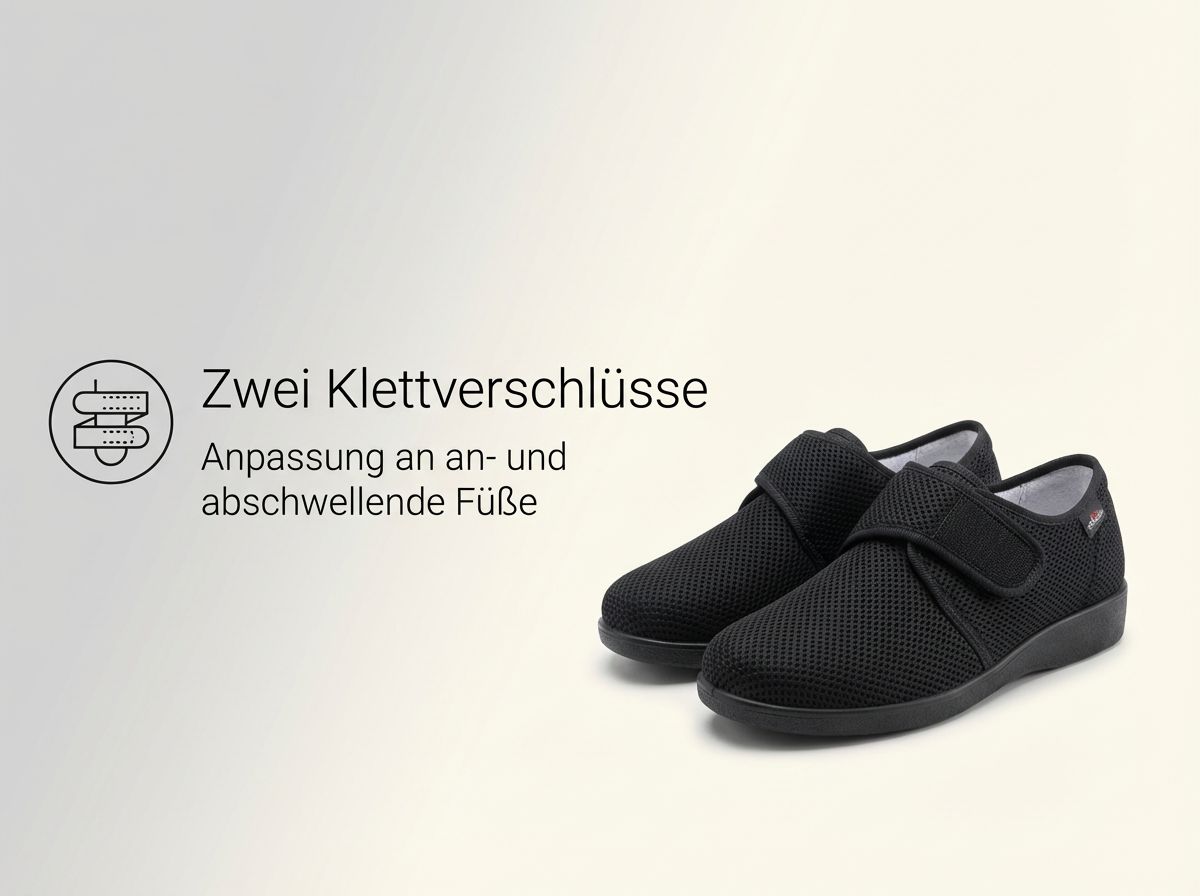 Göteborg Klettschuh mit zwei Klettverschlüssen im geschlossenen Zustand.