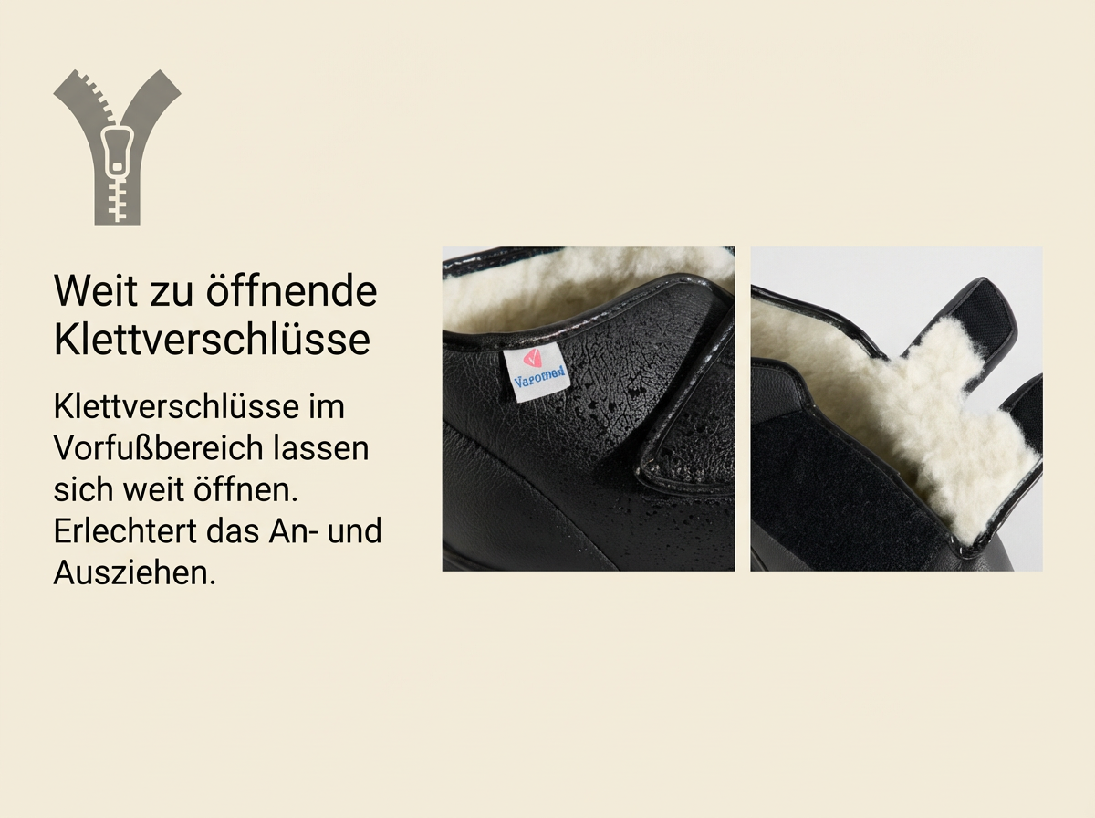 Paar London Winter Klettstiefel mit Schurwollfutter