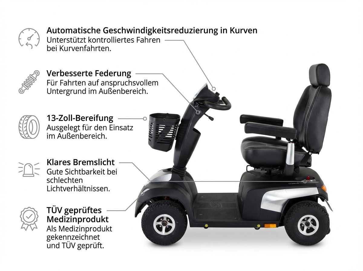 Invacare Comet Pro Sitz und Fahrwerk